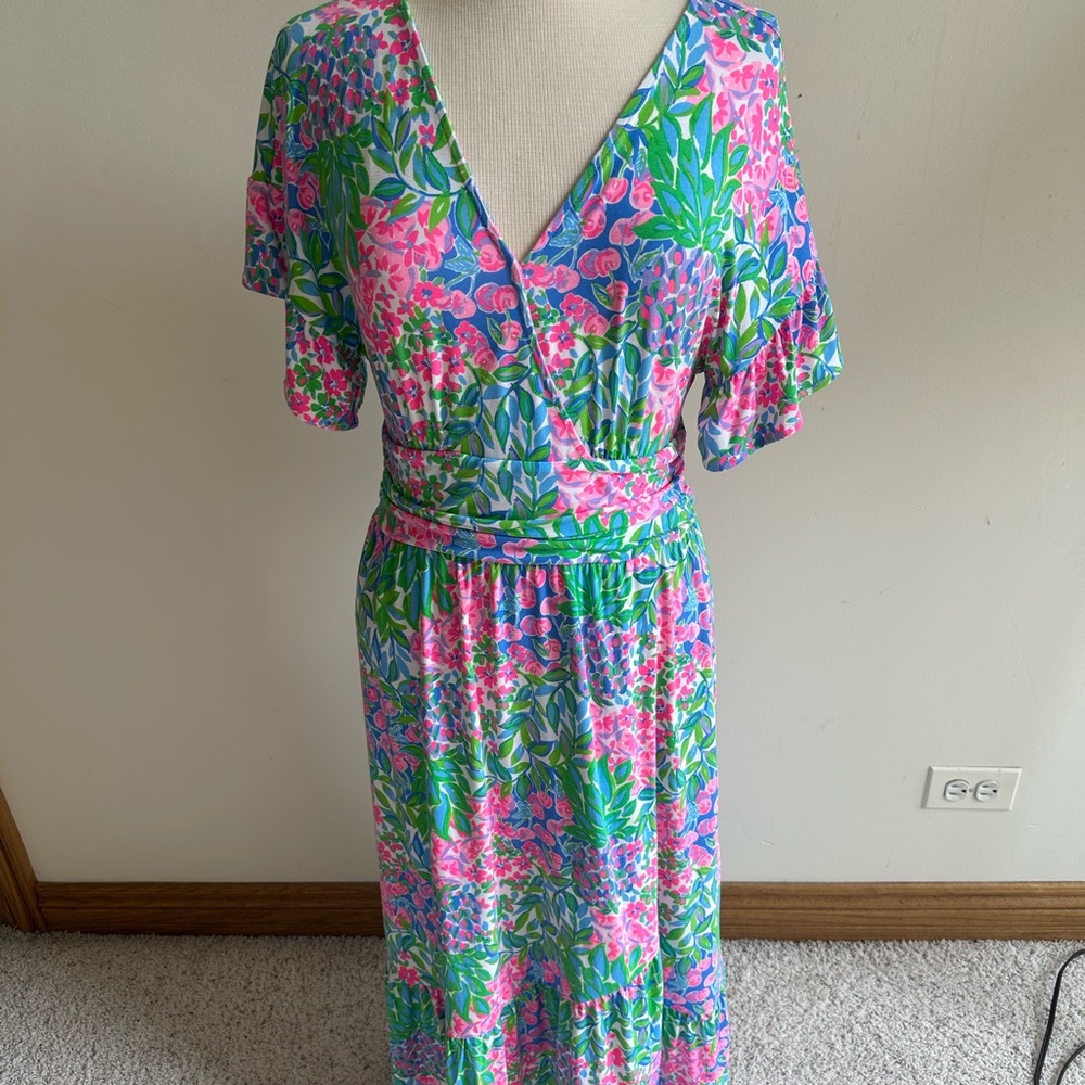 Lilly Pulitzer Pink and Green Floral Dress